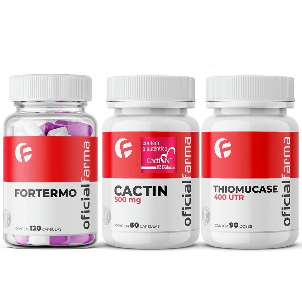 Emagrecimento Off - Termog&ecirc;nico Sem Cafe&iacute;na "Fortermo" + Cactin + Thiomucase
