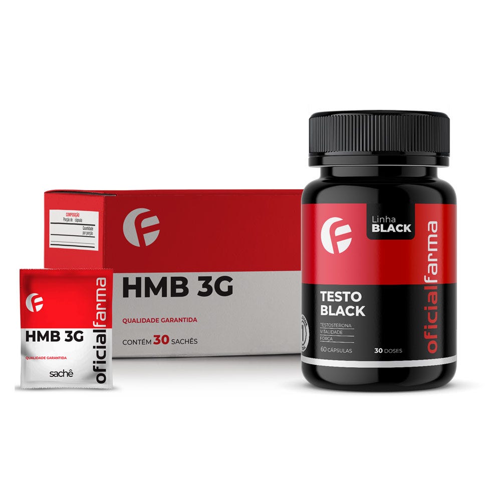 Reduz Perda Muscular (Sarcopenia) - Testo Black + Hmb