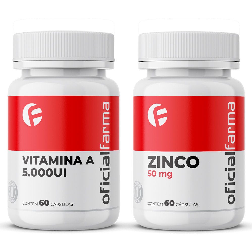 Vitamina A 5.000Ui 60 C&aacute;psulas + Zinco 50Mg 60 C&aacute;psulas