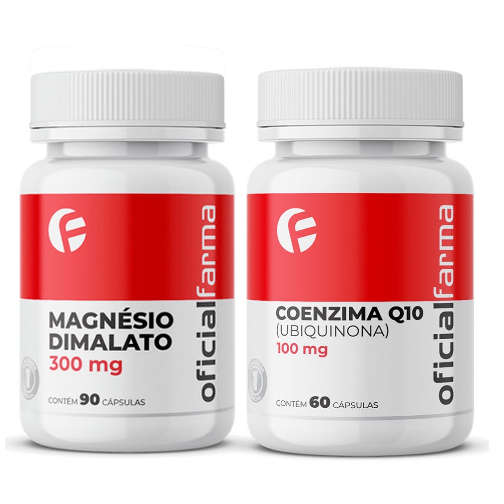 Magn&eacute;sio Dimalato 300mg 90 C&aacute;psulas + Coenzima Q10 100mg 60 C&aacute;psulas