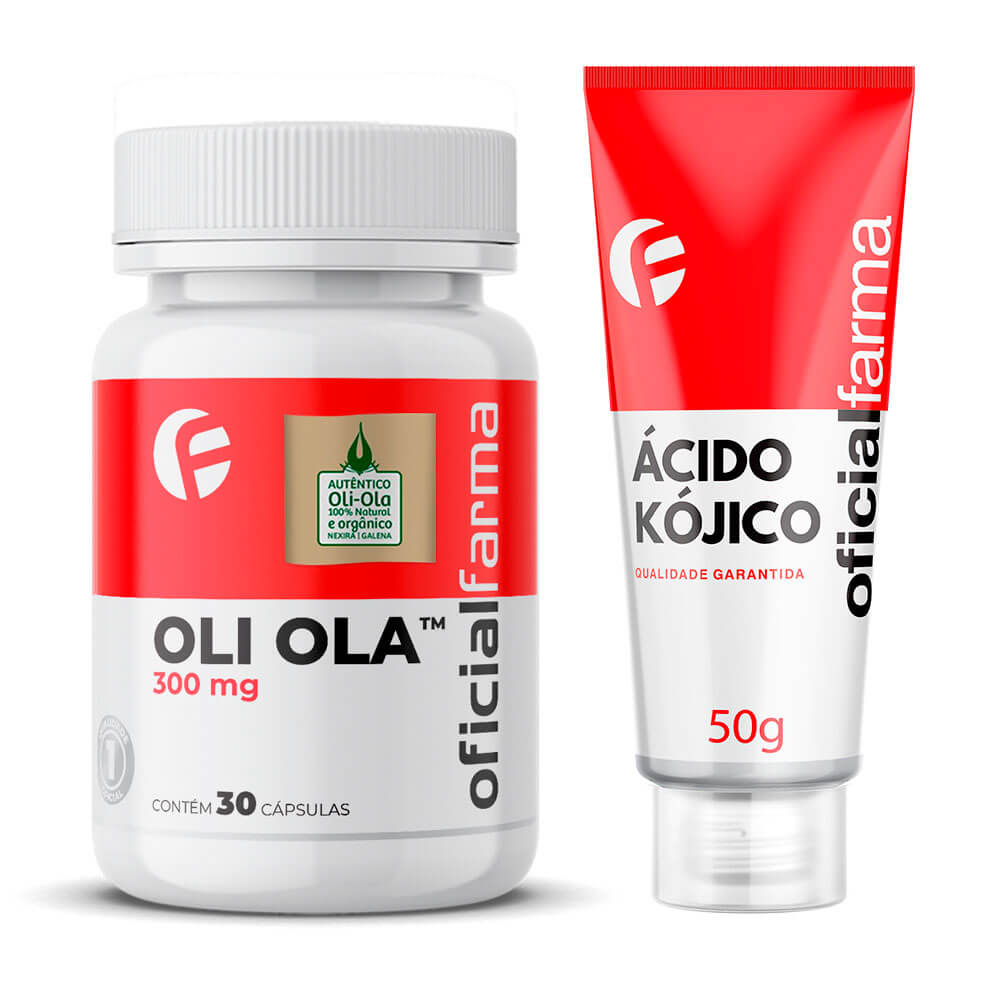 Oli Ola&trade; 300Mg 30 C&aacute;psulas + &Aacute;cido K&oacute;jico Dipalmitato 50g (Tratamento de Manchas)